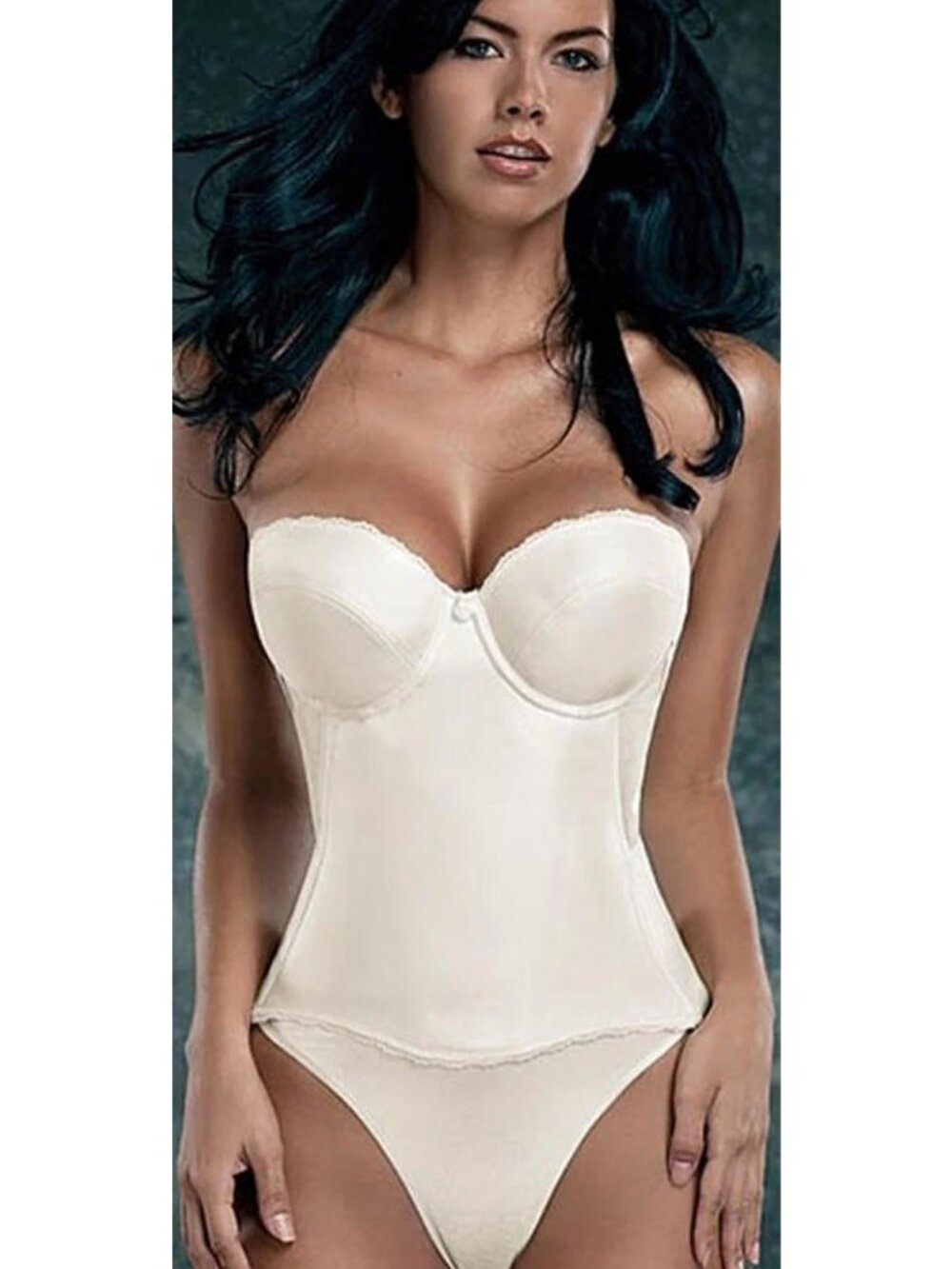 Flattering Me Longline Low Back Strapless Bra 728 Bridal Bustier Ivory Size 42C